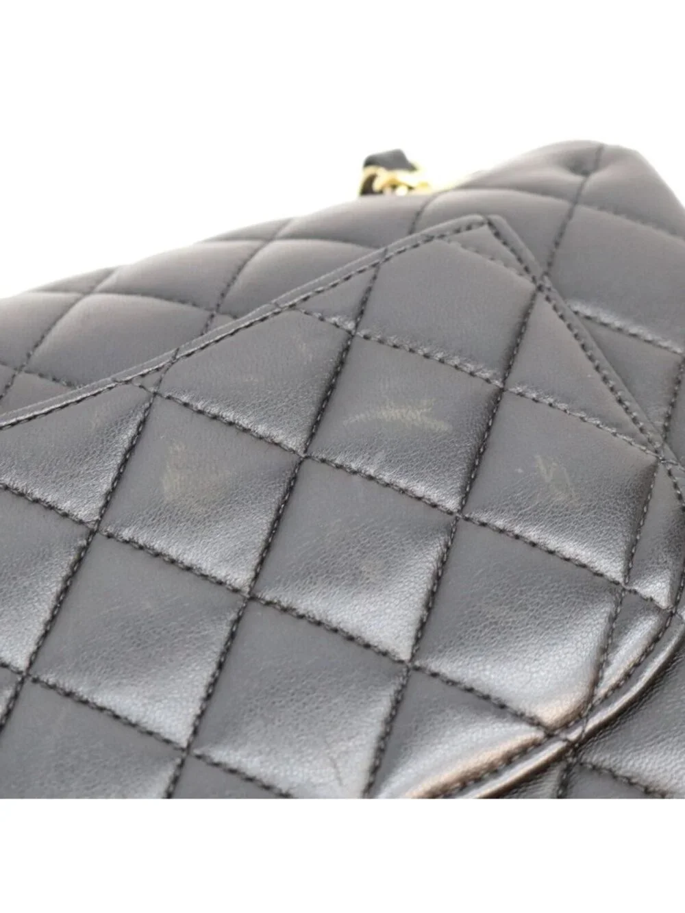 Chanel Black Lambskin Quilted 23 Shoulder Bag